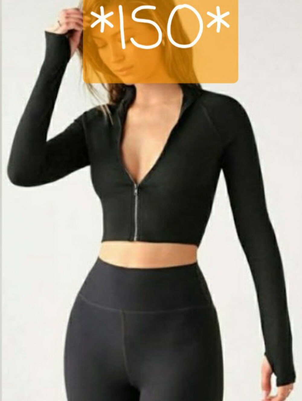 *ISO* Joah Brown Crop Zip Long Sleeve